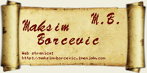 Maksim Borčević vizit kartica